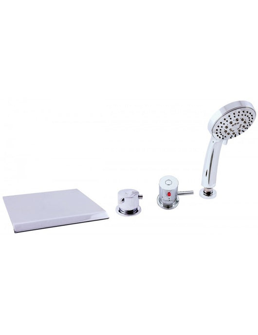 Miscelatore termostatico a cascata vasca di grandi dimensioni con 4 fori in ottone cromato