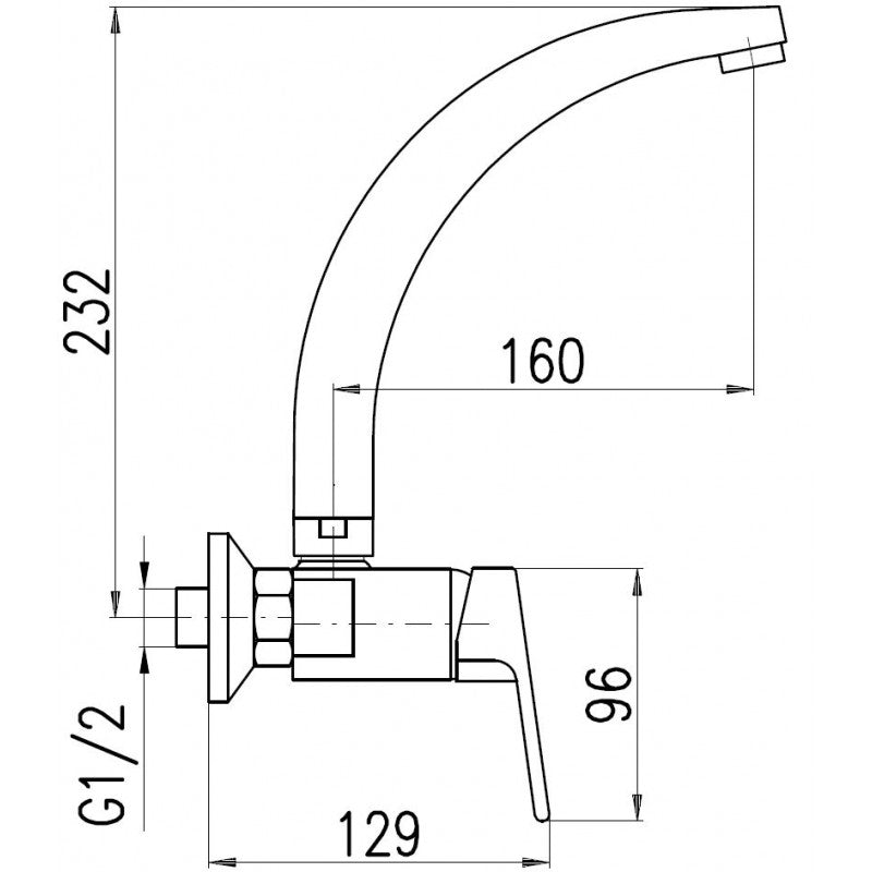 Miscelatore lavello a parete COLORADO in ottone cromato