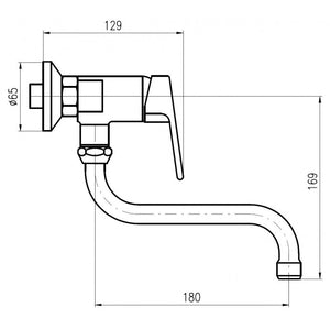 Miscelatore lavello a parete COLORADO in ottone cromato