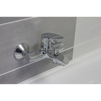 Miscelatore vasca a parete con deviatore e doccetta AMUR in ottone cromato