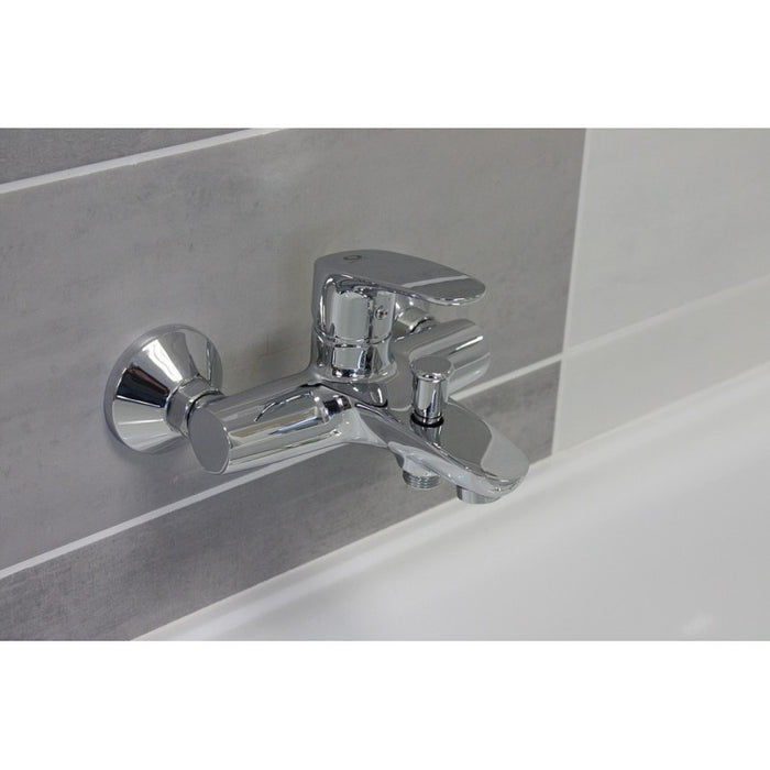 AMUR miscelatore vasca a parete con deviatore senza doccetta in ottone cromato