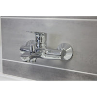 Miscelatore vasca a parete con deviatore con doccetta AMUR in ottone cromato