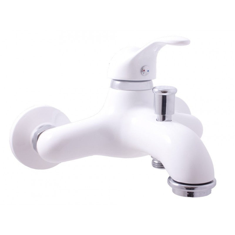 LABE miscelatore vasca a parete in ottone cromato bianco