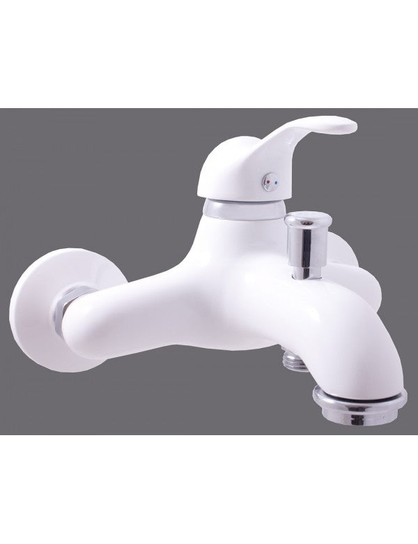 LABE miscelatore vasca a parete in ottone cromato bianco