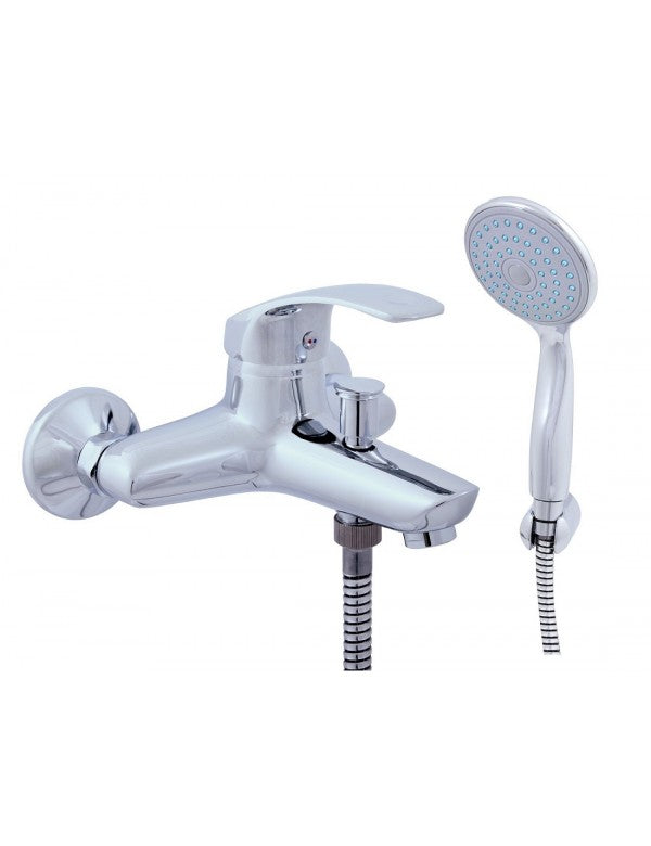 MISSISSIPI miscelatore vasca a parete in ottone cromato con doccetta