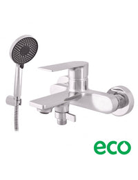 Miscelatore vasca a parete NIL in ottone cromato con doccetta