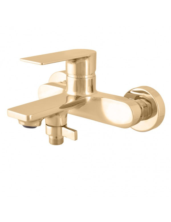 Miscelatore vasca a parete NIL in ottone dorato