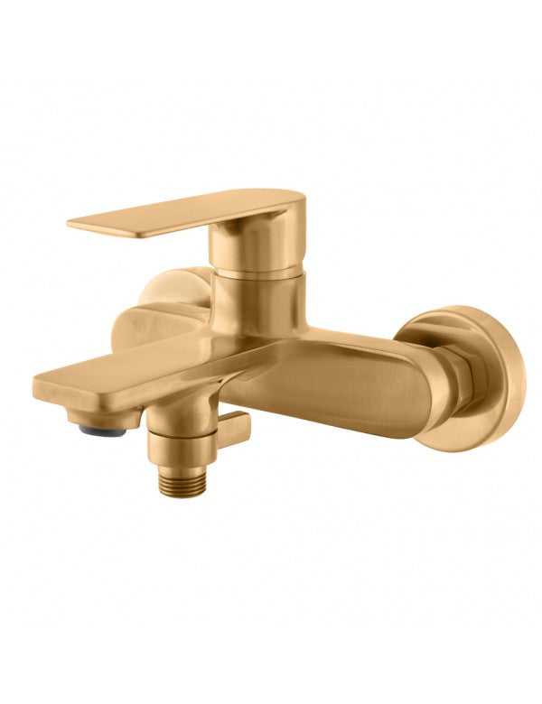 Miscelatore vasca a parete NIL in ottone placcato oro spazzolato