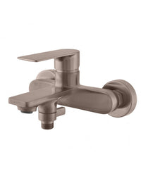 Miscelatore vasca a parete NIL in ottone grigio metallo spazzolato