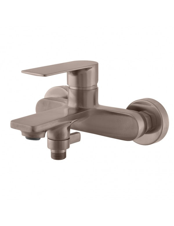 Miscelatore vasca a parete NIL in ottone grigio metallo spazzolato