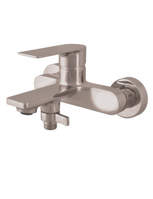 NIL miscelatore vasca a parete in metallo lucido ottone grigio