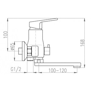 SAZAVA miscelatore vasca a parete in ottone cromato