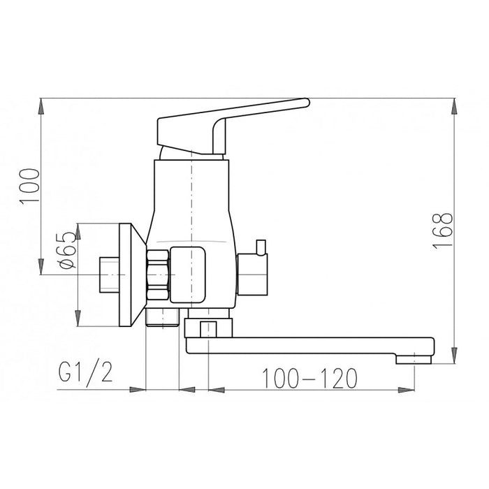 SAZAVA miscelatore vasca a parete in ottone cromato