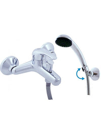 SAZAVA miscelatore vasca a parete in ottone cromato con doccetta