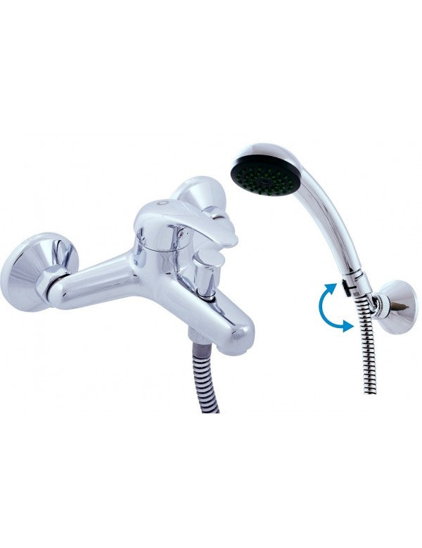 SAZAVA miscelatore vasca a parete in ottone cromato con doccetta