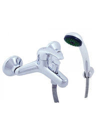 SAZAVA miscelatore vasca a parete con doccetta in ottone cromato