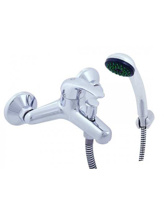 SAZAVA miscelatore vasca a parete con doccetta in ottone cromato