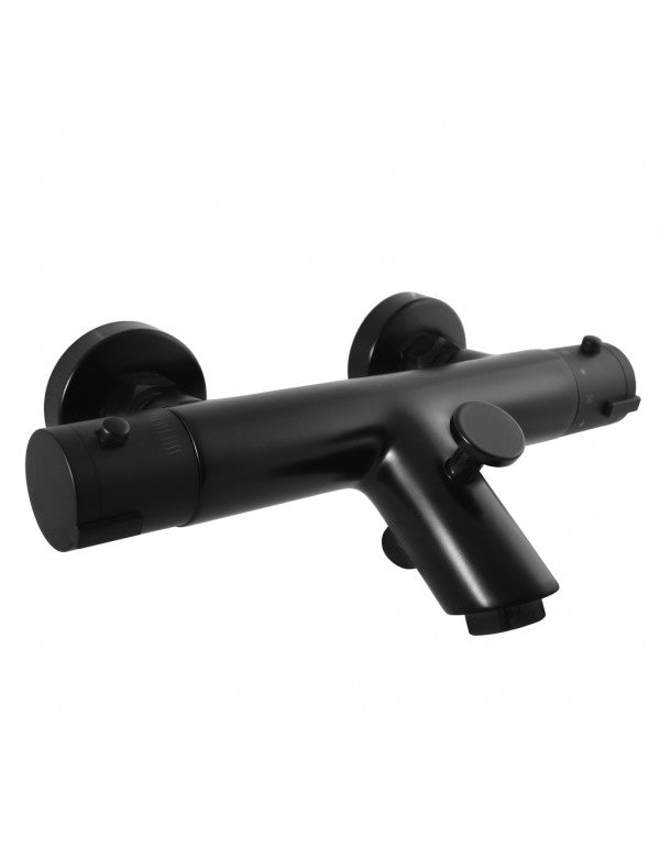 Miscelatore termostatico a parete per vasca in ottone nero opaco