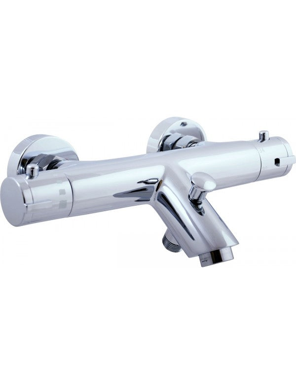 Miscelatore termostatico a parete per vasca in ottone cromato