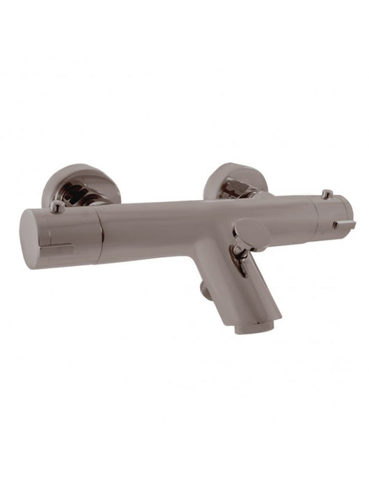 Miscelatore termostatico a parete per vasca in ottone metallo grigio spazzolato