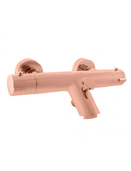 Miscelatore termostatico a parete per vasca in ottone oro rosa lucido