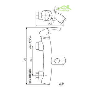 Miscelatore lavabo NIL in metallo lucido ottone grigio senza sifone