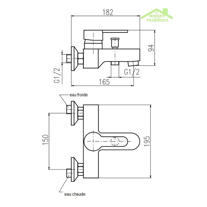Miscelatore vasca a parete ZAMBEZE cromato