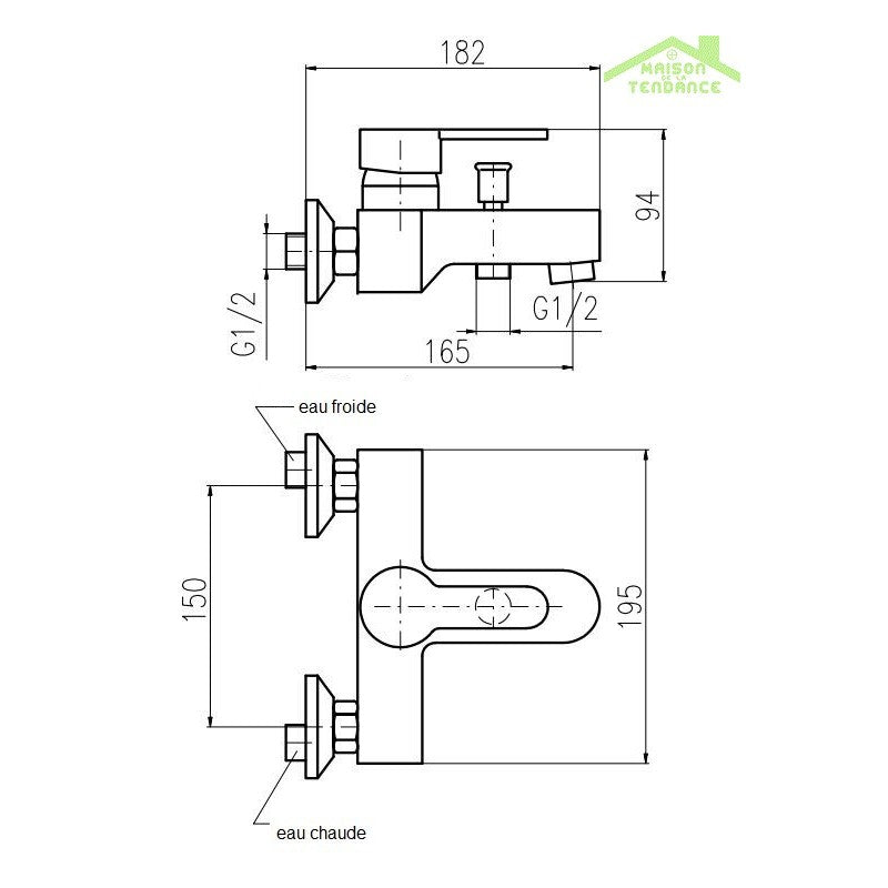 Miscelatore vasca a parete ZAMBEZE cromato
