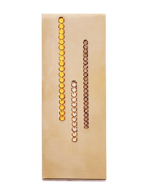 Miscelatore vasca ROYAL con cascata a 4 fori decorato con pietra di ottone placcato oro