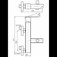 Miscelatore vasca ROYAL in pietra con doccetta in ottone dorato