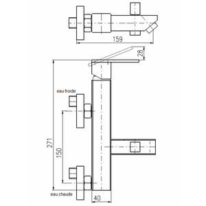 Miscelatore vasca ROYAL in pietra con doccetta in ottone dorato