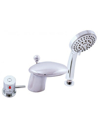 Miscelatore termostatico vasca a 3 fori con cascata in ottone cromato