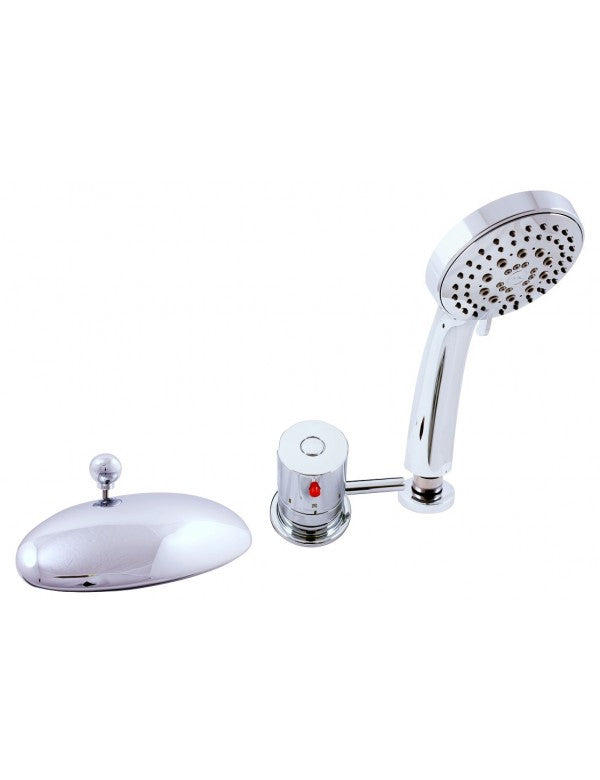 Miscelatore termostatico per vasca con inverter a 3 fori in ottone cromato