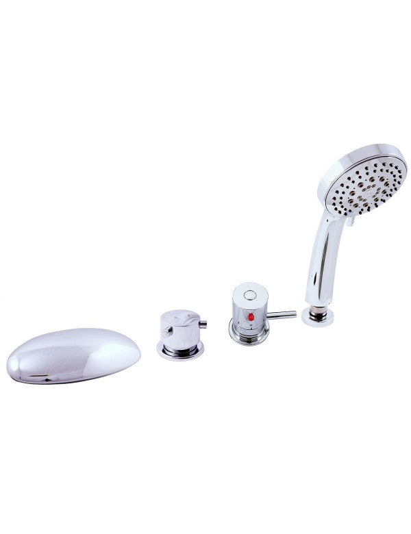 Miscelatore termostatico per vasca con vasca termostatica a 4 fori con deviatore in ottone cromato