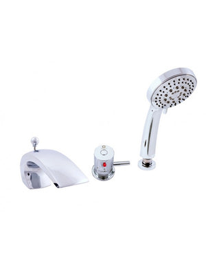 Miscelatore termostatico per vasca con cascata a 3 fori in ottone cromato