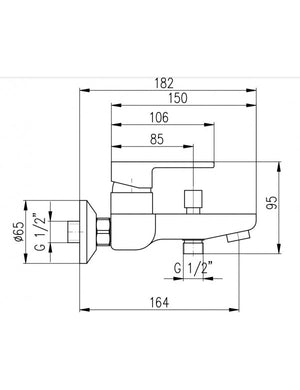 Miscelatore vasca VLTAVA in ottone placcato oro nero
