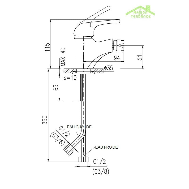 YUKON Miscelatore Vasca con Doccetta in Ottone Cromato