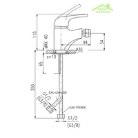 YUKON Miscelatore Vasca con Doccetta in Ottone Cromato