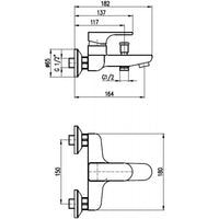 Miscelatore vasca YUKON senza doccetta in ottone nero opaco
