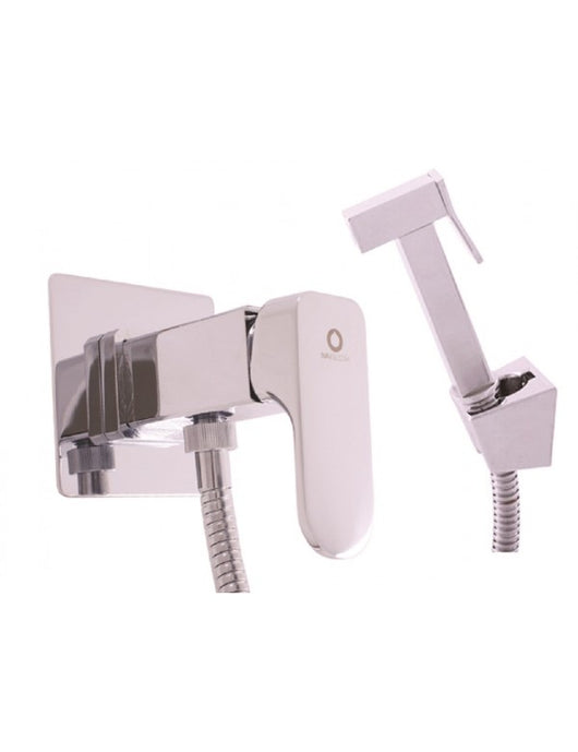 YUKON Miscelatore Bidet a Piantana Fissa con Spray Cromato in Ottone Cromato