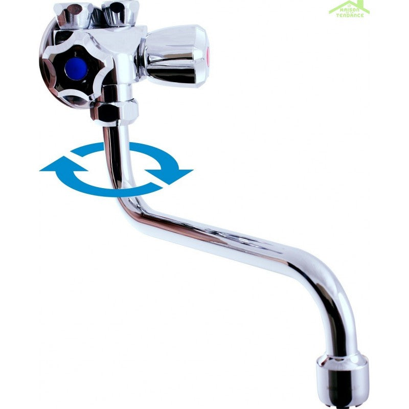 YUKON Miscelatore Bidet a Piantana Fissa con Spray Cromato in Ottone Cromato