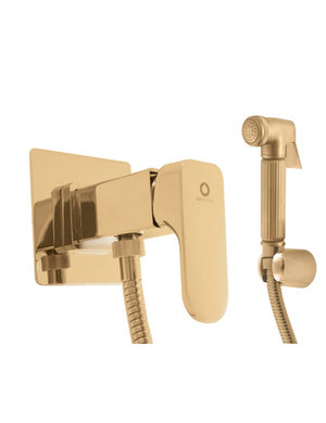 YUKON Miscelatore Bidet a Piantana Fissa con Doccetta in Ottone Oro