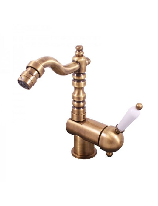 LABE Miscelatore bidet freestanding in ottone con manico in ceramica