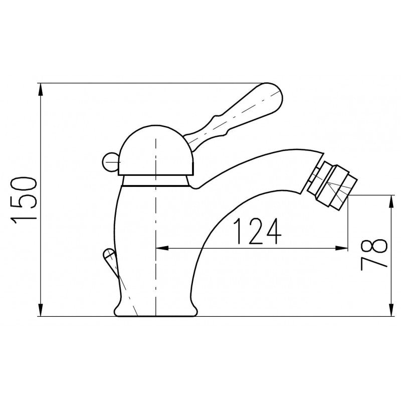 LABE miscelatore bidet in ottone cromato con sifone