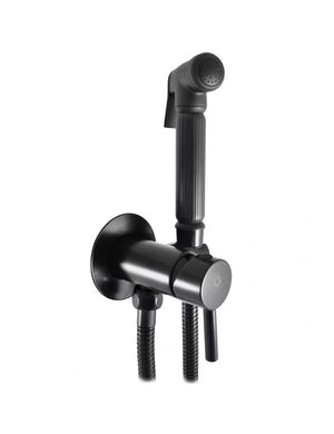 SEINA miscelatore bidet a parete con doccetta in ottone nero opaco