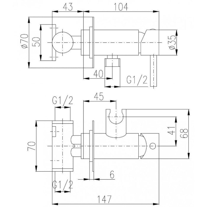 SEINA miscelatore bidet a parete con doccetta in ottone nero opaco