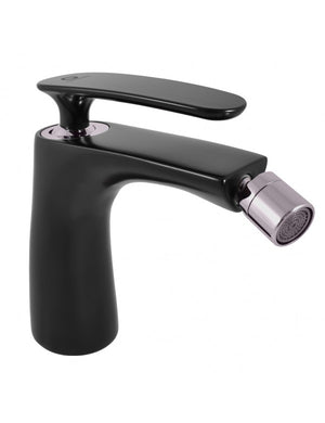 TIGRIS miscelatore bidet in ottone cromato nero e tappo girevole