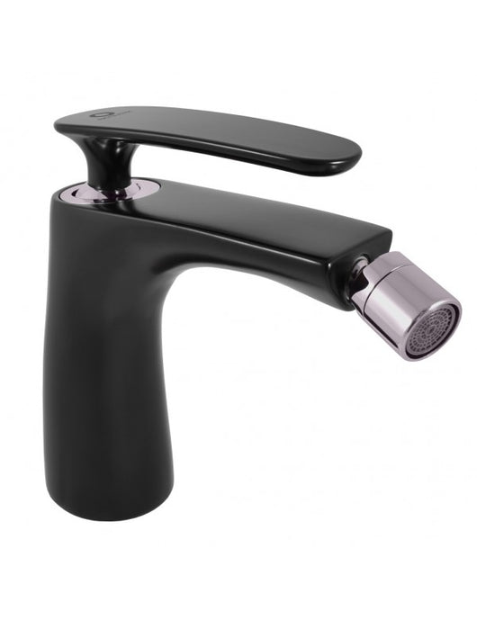 TIGRIS miscelatore bidet in ottone cromato nero e tappo girevole