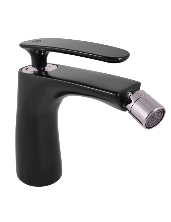 TIGRIS miscelatore bidet in ottone cromato nero e tappo girevole
