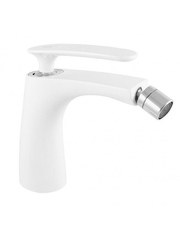 TIGRIS miscelatore bidet in ottone cromato bianco e tappo girevole